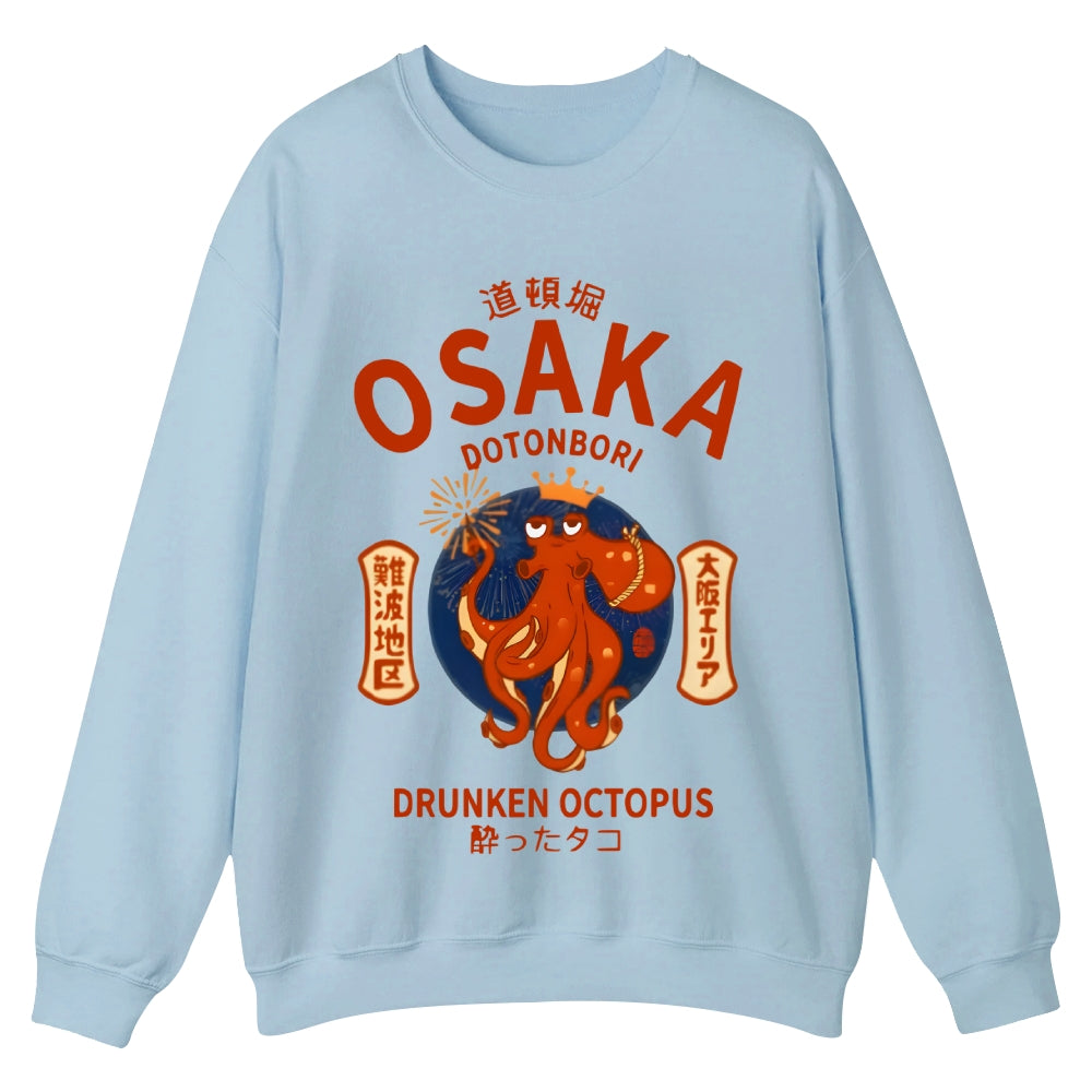Osaka Dotonbori Drunken Octopus Cotton Sweatshirt