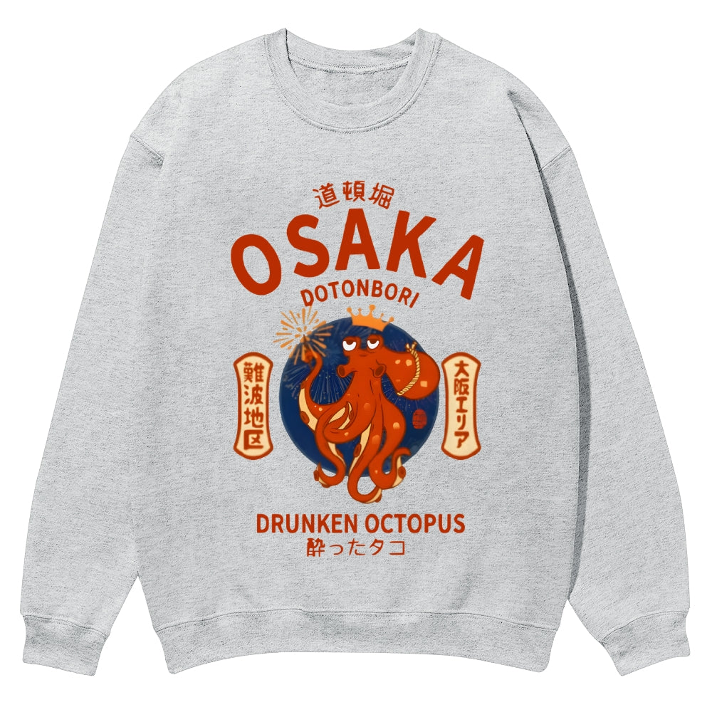 Osaka Dotonbori Drunken Octopus Cotton Sweatshirt