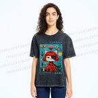 Unisex Yayoi Kusama Cat Printed Washed Tee