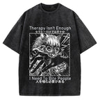 Japanese Cat Biting Vintage Washed T-shirt