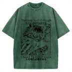 Japanese Cat Biting Vintage Washed T-shirt