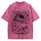 Japanese Cat Biting Vintage Washed T-shirt