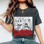 Unisex Japanese Fortune Cat DanDaDan Printed Washed Tee
