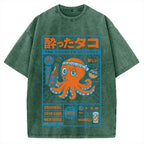 Drunken Octopus Takoyaki Vintage Washed T-shirt