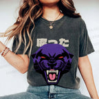 Unisex Japanese Angry Leopard Printed Washed Tee