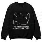 Casual I need ibuprofen Cat Vintage Crewneck Sweatshirt