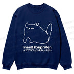 Casual I need ibuprofen Cat Vintage Crewneck Sweatshirt
