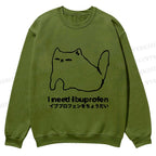 Casual I need ibuprofen Cat Vintage Crewneck Sweatshirt