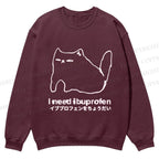 Casual I need ibuprofen Cat Vintage Crewneck Sweatshirt