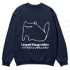 Casual I need ibuprofen Cat Vintage Crewneck Sweatshirt