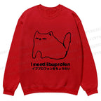 Casual I need ibuprofen Cat Vintage Crewneck Sweatshirt