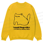 Casual I need ibuprofen Cat Vintage Crewneck Sweatshirt