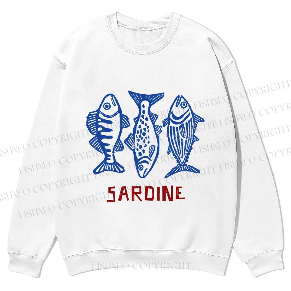 Casual Vintage Sardine Crewneck Sweatshirt