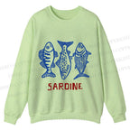 Casual Vintage Sardine Crewneck Sweatshirt