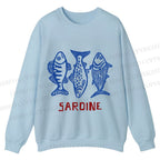 Casual Vintage Sardine Crewneck Sweatshirt