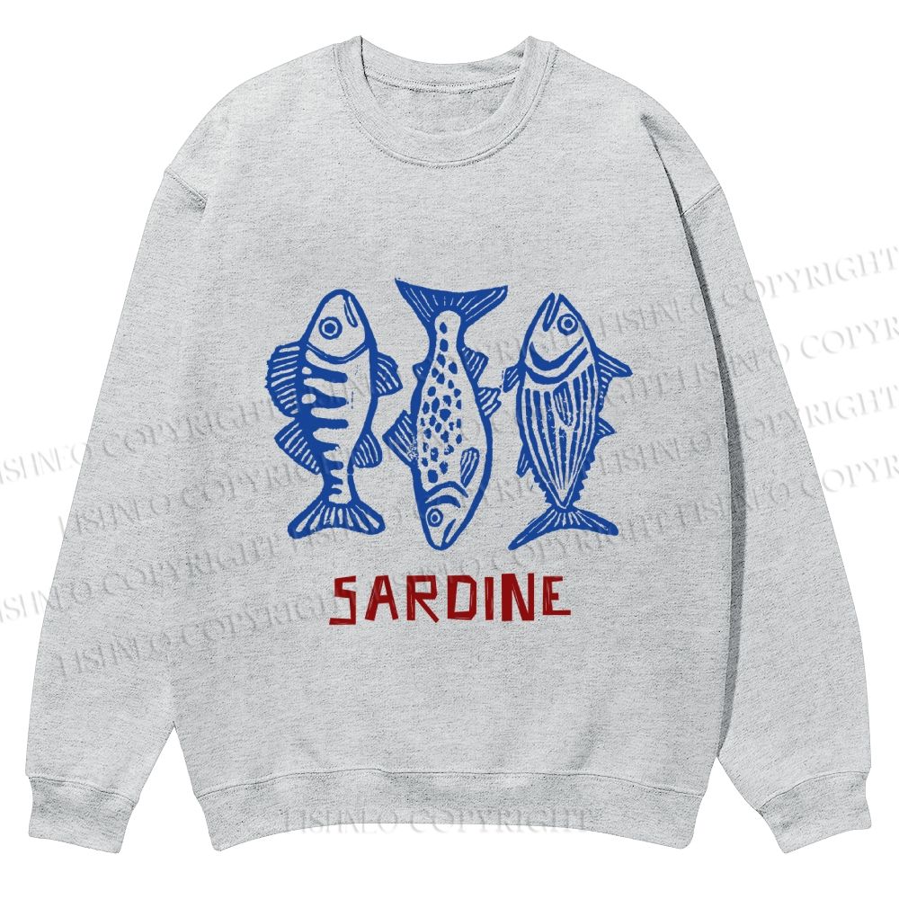 Casual Vintage Sardine Crewneck Sweatshirt