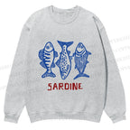 Casual Vintage Sardine Crewneck Sweatshirt