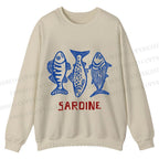 Casual Vintage Sardine Crewneck Sweatshirt