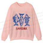 Casual Vintage Sardine Crewneck Sweatshirt