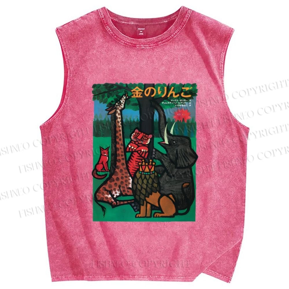 Unisex The Golden Apple Printed Washed Tank Top