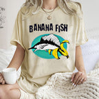 Unisex Banana Fish Printed Washed Tee