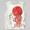 Unisex Vintage Japanese Octopus Printed Tank Top