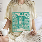 Unisex Vintage Cat Poster Printed Washed Tee