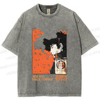 Unisex Vintage Japanese Cowboy Bebop Spike Printed Washed Tee
