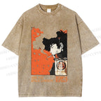 Unisex Vintage Japanese Cowboy Bebop Spike Printed Washed Tee