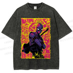 Unisex Spider Man Graffiti Printed Washed Tee