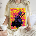 Unisex Spider Man Graffiti Printed Washed Tee