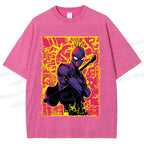Unisex Spider Man Graffiti Printed Washed Tee
