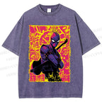 Unisex Spider Man Graffiti Printed Washed Tee
