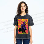 Unisex Spider Man Graffiti Printed Washed Tee