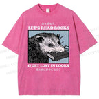 Unisex Let's Read Books Printed Washed Tee