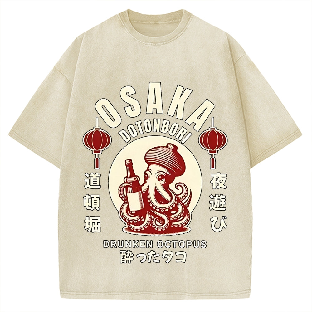 Osaka Drunken Octopus Vintage Washed T-shirt