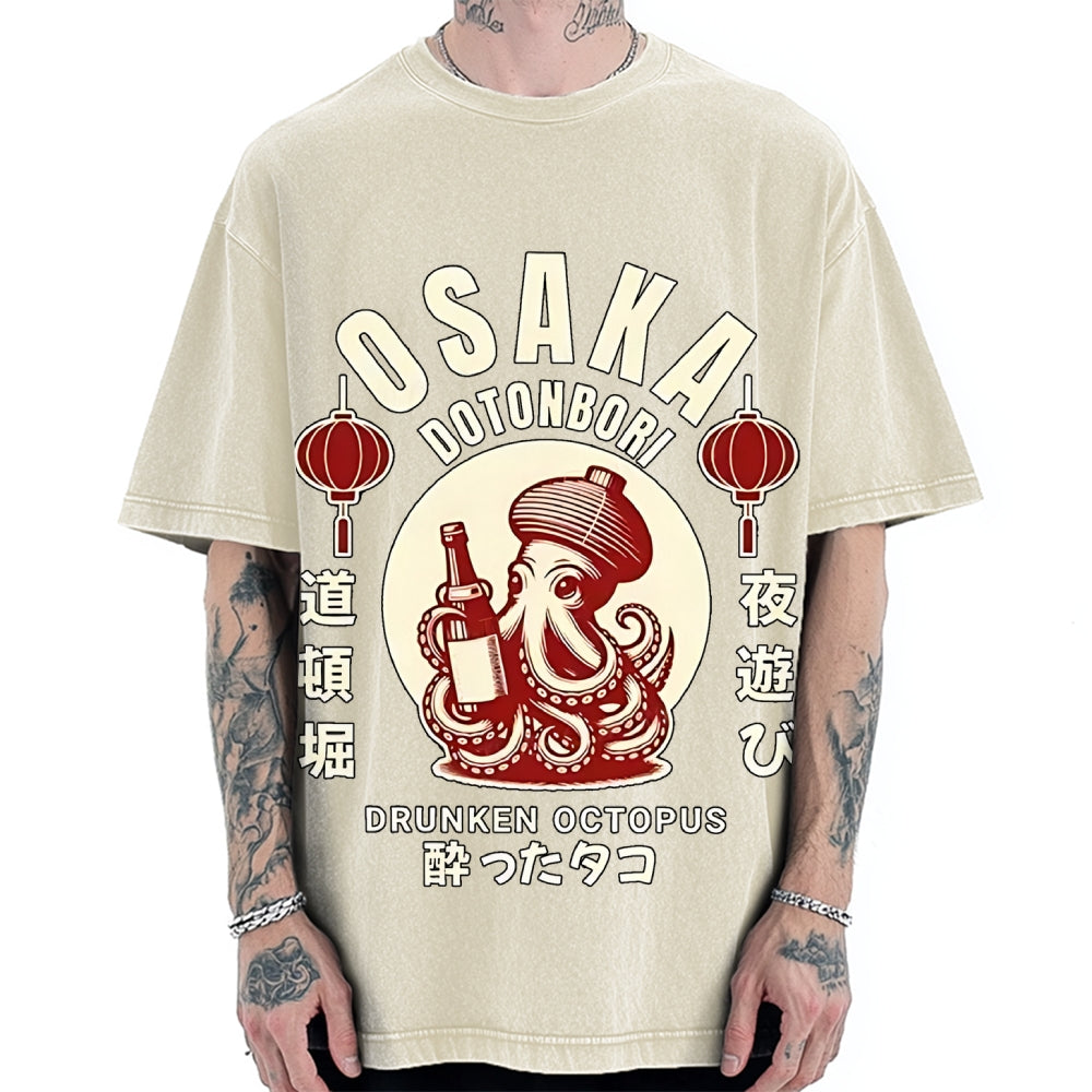 Osaka Drunken Octopus Vintage Washed T-shirt