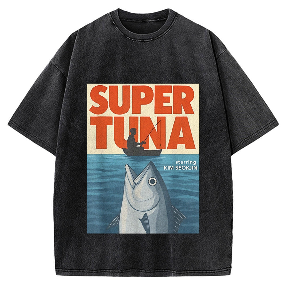 Super Tuna Japanese Funny Vintage Washed T-shirt