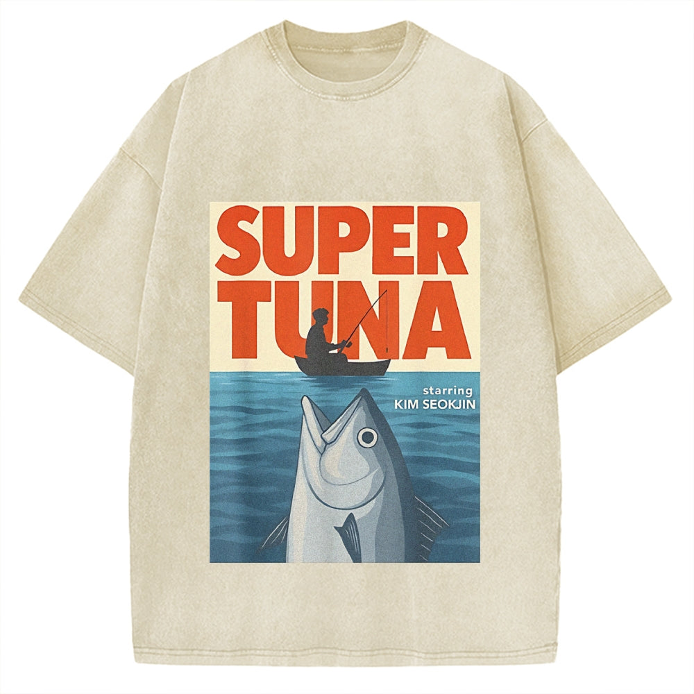 Super Tuna Japanese Funny Vintage Washed T-shirt
