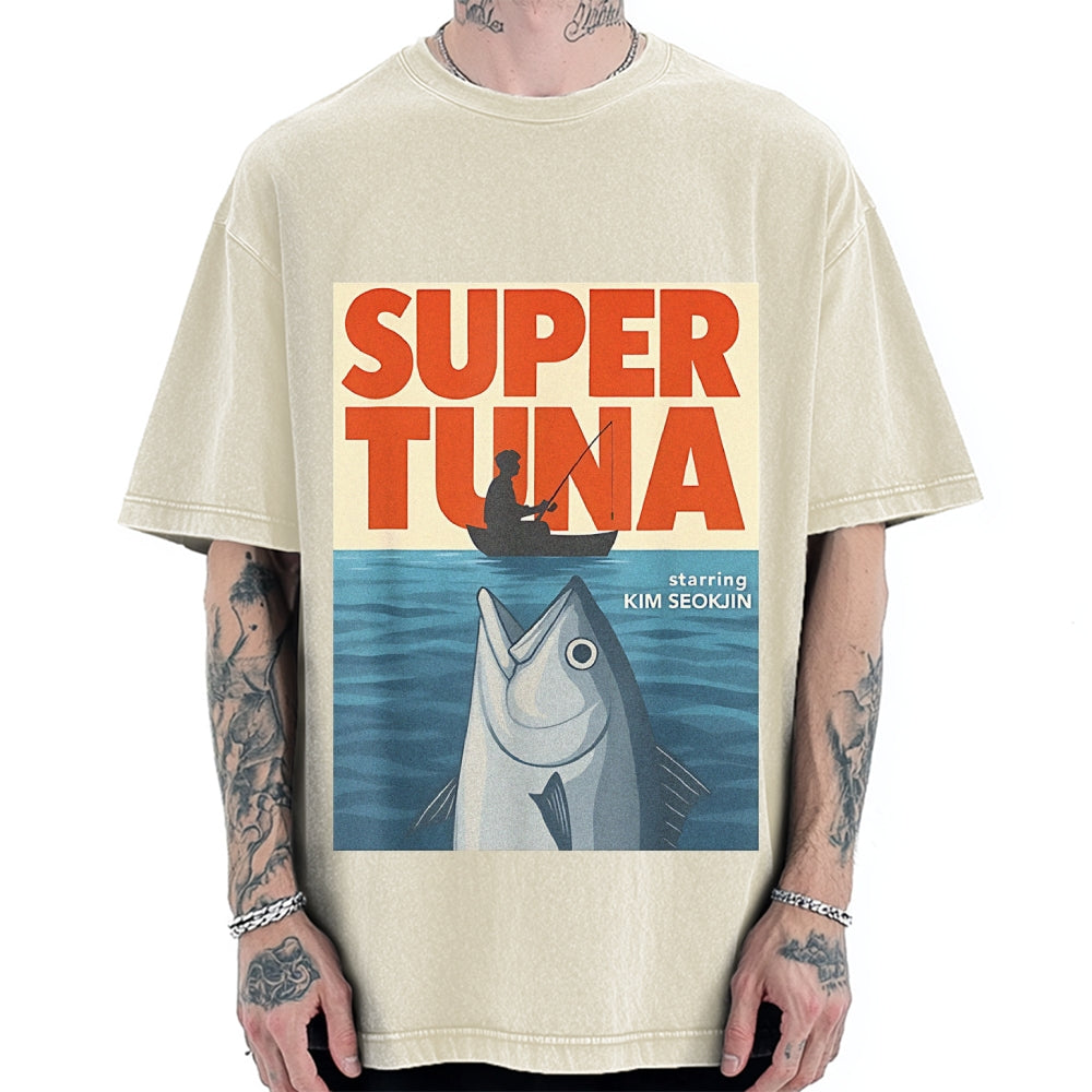 Super Tuna Japanese Funny Vintage Washed T-shirt