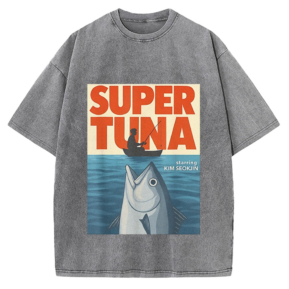 Super Tuna Japanese Funny Vintage Washed T-shirt