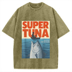 Super Tuna Japanese Funny Vintage Washed T-shirt