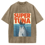 Super Tuna Japanese Funny Vintage Washed T-shirt