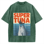 Super Tuna Japanese Funny Vintage Washed T-shirt