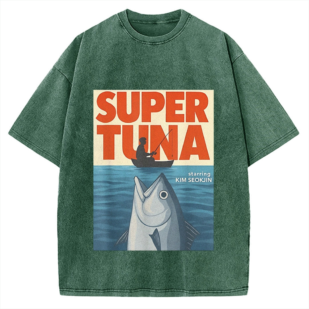 Super Tuna Japanese Funny Vintage Washed T-shirt