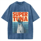 Super Tuna Japanese Funny Vintage Washed T-shirt