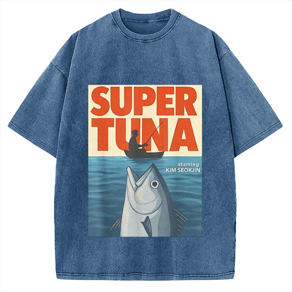 Super Tuna Japanese Funny Vintage Washed T-shirt