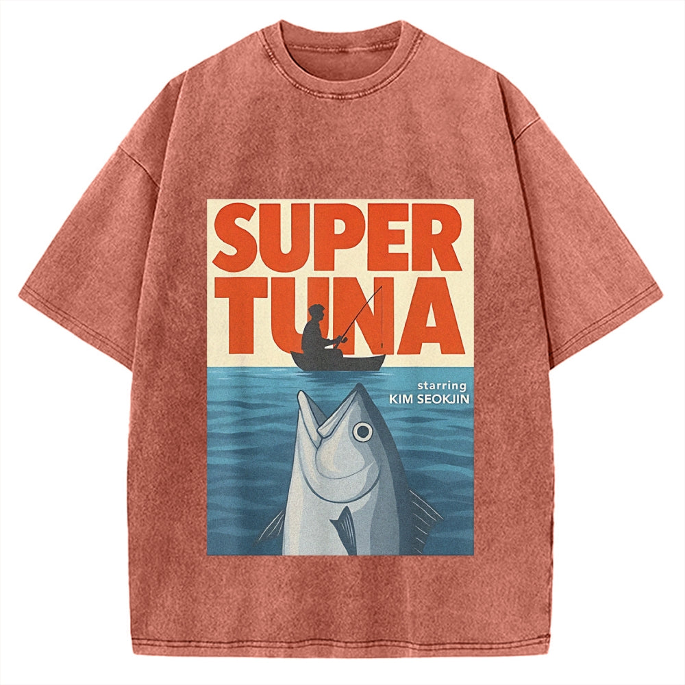 Super Tuna Japanese Funny Vintage Washed T-shirt