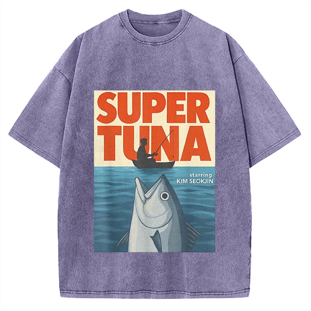 Super Tuna Japanese Funny Vintage Washed T-shirt