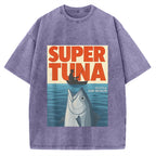 Super Tuna Japanese Funny Vintage Washed T-shirt